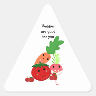 Sticker Triangulaire Légumes de dessin