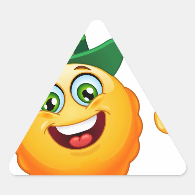Sticker Triangulaire leprechaun emoji (Devant)