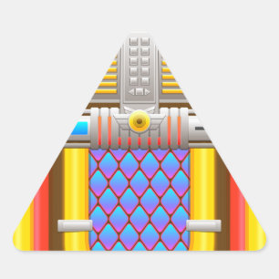 Sticker Triangulaire les années 50 juke-box à l'ancienne