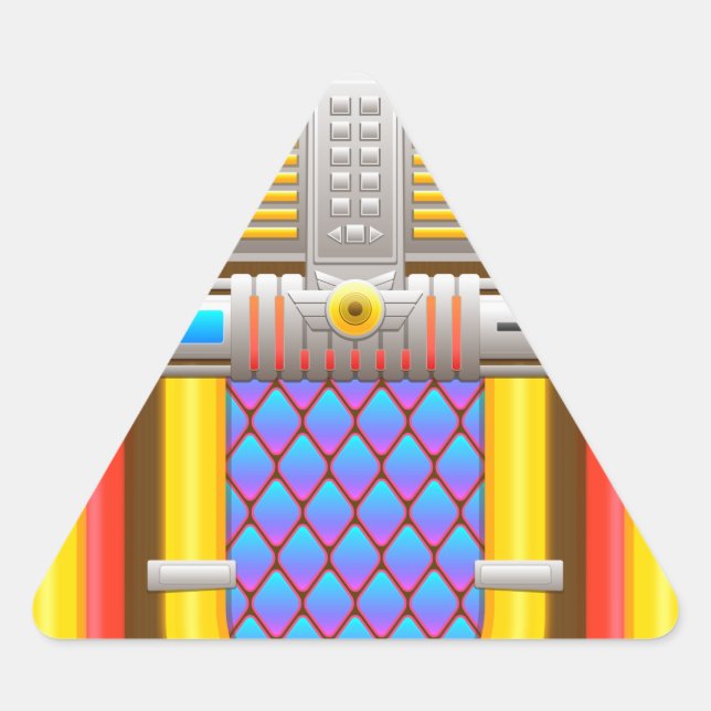 Sticker Triangulaire les années 50 juke-box à l'ancienne (Devant)