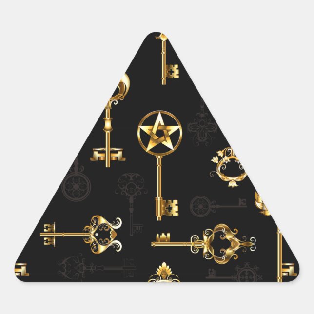 Sticker Triangulaire Les Patters de Seamless avec Golden Keys (Devant)