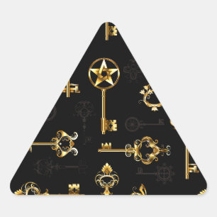 Sticker Triangulaire Les Patters de Seamless avec Golden Keys