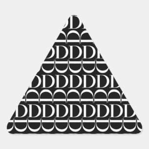 Sticker Triangulaire Lettre initiale D monogramme
