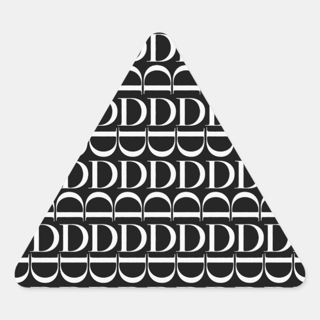 Sticker Triangulaire Lettre initiale D monogramme (Devant)