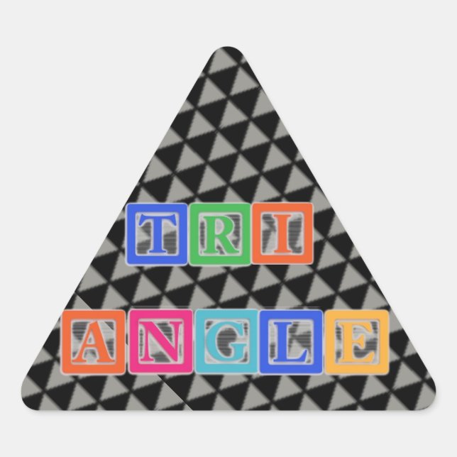 Sticker Triangulaire Lettres de bloc (Devant)