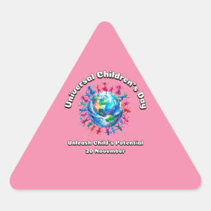 Sticker Triangulaire Libérez le potentiel de l'enfant. Journée mondiale
