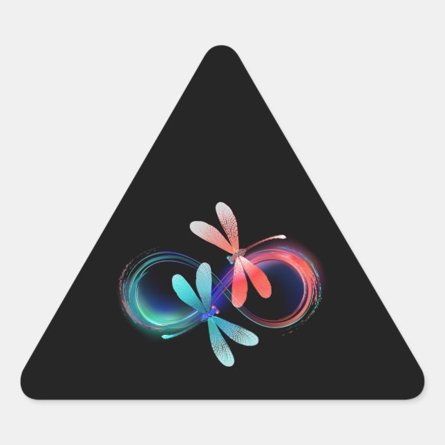 Sticker Triangulaire L'infini avec des libellules lumineuses (Devant)