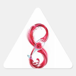 Sticker Triangulaire L'infini avec du vin rouge