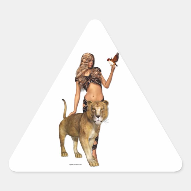 Sticker Triangulaire Lion Girl (Devant)