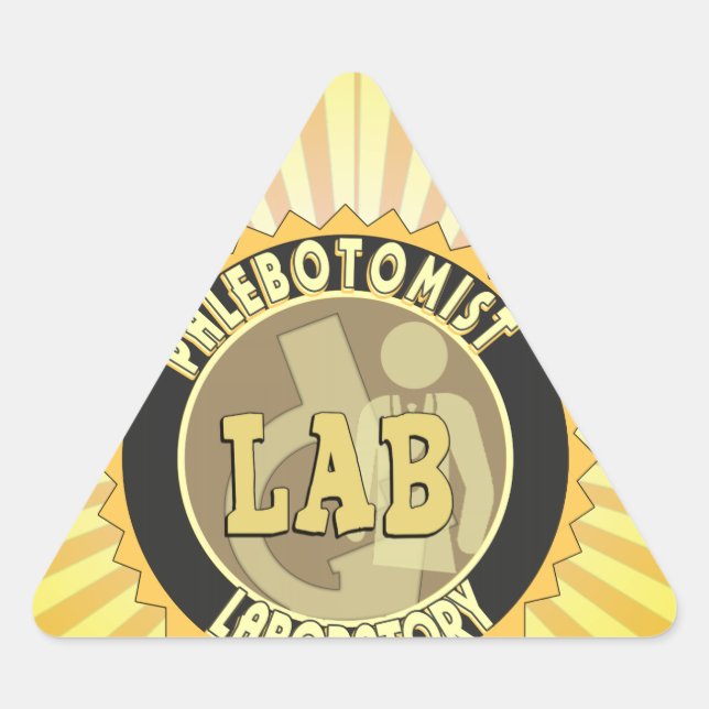 STICKER TRIANGULAIRE LOGO DE LABORATOIRE DE PHLEBOTOMIE BADGE (Devant)