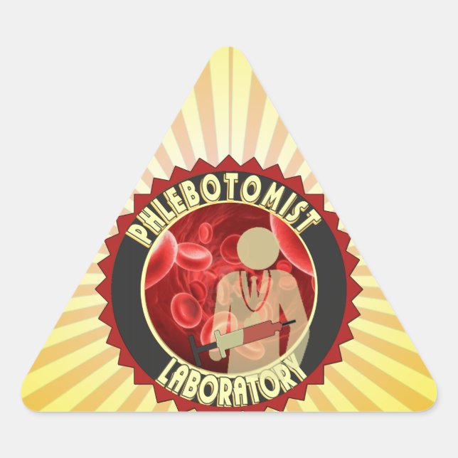 STICKER TRIANGULAIRE LOGO DU SANG DU PHLÉBOTOMISTE (Devant)