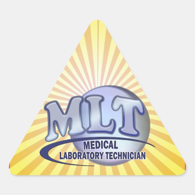 Sticker Triangulaire LOGO MLT FunBlue - TECHNICIEN DE LABORATOIRE MÉDIC (Devant)