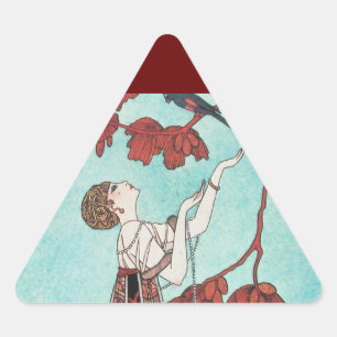 STICKER TRIANGULAIRE L'OISEAU VOLONTAIRE, DESIGNER DE MODE BEAUTÉ