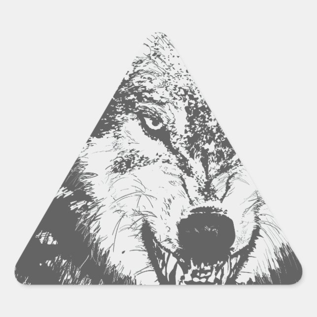 Sticker Triangulaire Loup (Devant)