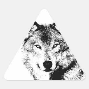 Sticker Triangulaire Loup