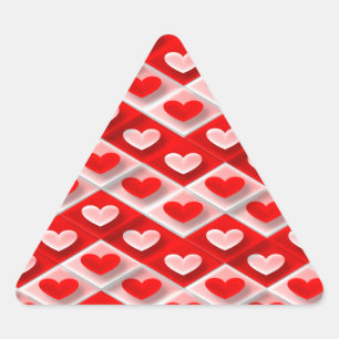 Sticker Triangulaire Love Heart Motif