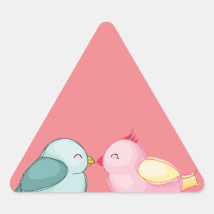Sticker Triangulaire lovebirds-birds-love-romance