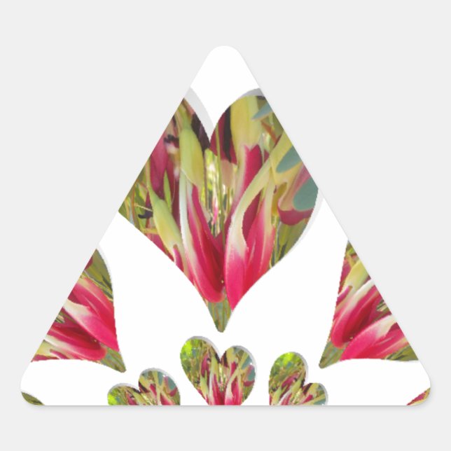 Sticker Triangulaire Lovely Hearts Humanitarian Day Le monde a besoin d (Devant)