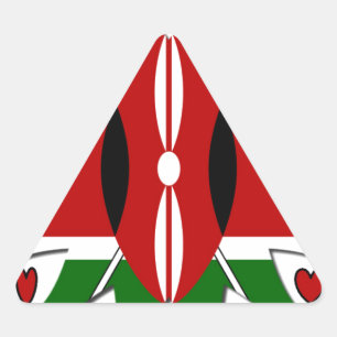 Sticker Triangulaire Lovely Hearts Kenya : motif artistique d'amour et