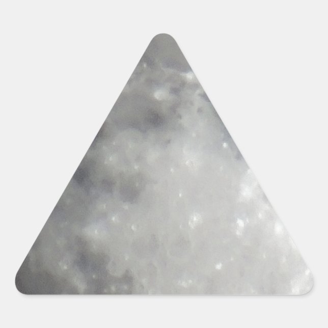 Sticker Triangulaire Lune grise dans le ciel noir (Devant)