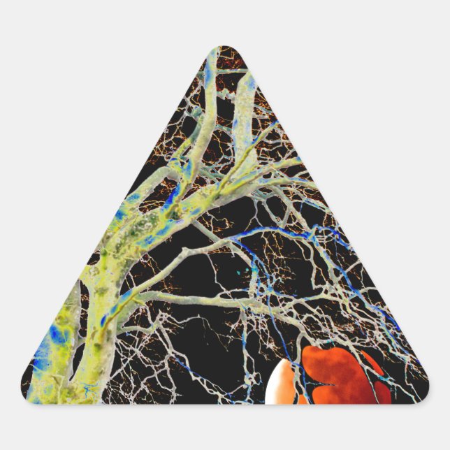 Sticker Triangulaire Lune rouge se lève (Devant)