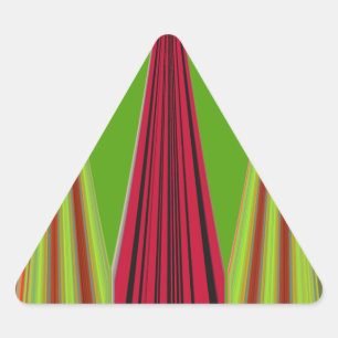Sticker Triangulaire Magnifique conception d'art fractal rouge jaune ve