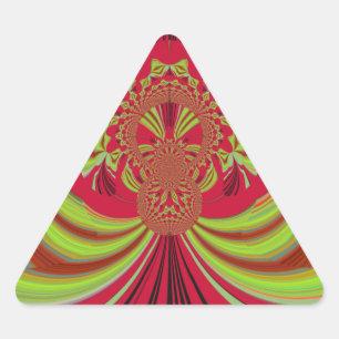 Sticker Triangulaire Magnifique dessin jaune rouge. Inspiration vecteur
