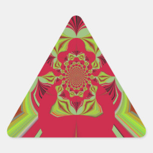 Sticker Triangulaire Magnifique motif africain rouge et jaune impressio