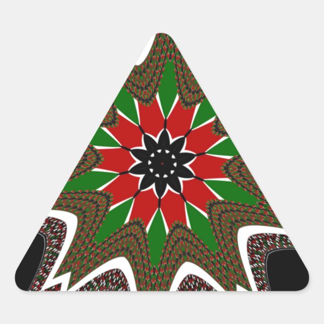 Sticker Triangulaire Magnifique Motif Culturel Kenya Géométrique (Devant)