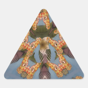 Sticker Triangulaire Mandala de girafe à kaléidoscope : Art de safari a