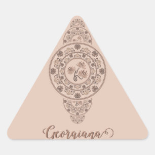 Sticker Triangulaire Mandala Ornementale Mocha Rococo Lotus