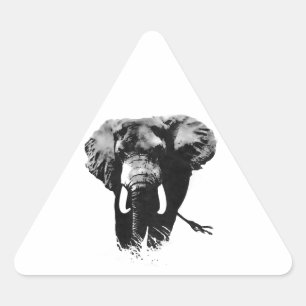 Sticker Triangulaire Marcher Eléphant