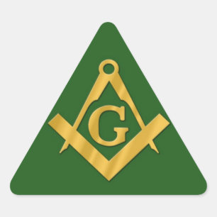 Sticker Triangulaire Mason Masonic sur Vert