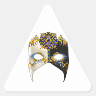 Sticker Triangulaire Masque vénitien : Bijou saphir