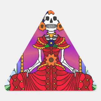 Sticker Triangulaire Meilleur Vendre Sugar Skull