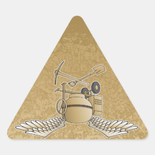 Sticker Triangulaire Mélangeur en béton beige