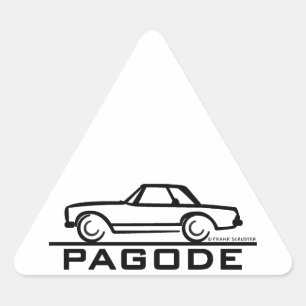 Sticker Triangulaire Mercedes SL Pagode avec script