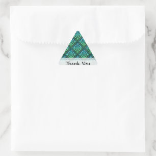 Sticker Triangulaire Merci Celtic Knot - Bleu Vert Merci