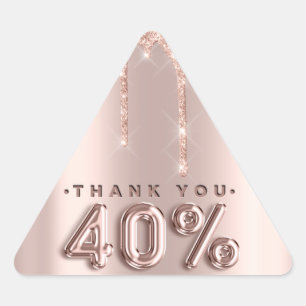 Sticker Triangulaire Merci Shopping Rose Drips 40%Off Triangle