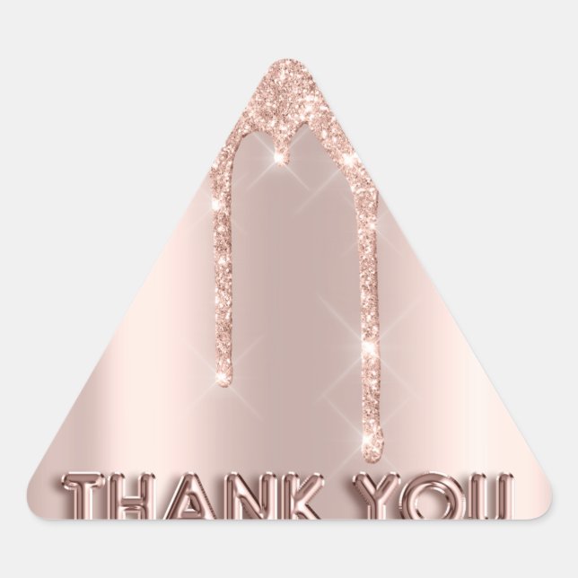 Sticker Triangulaire Merci Shopping Rose Drives Gold Triangle (Devant)