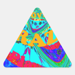 Sticker Triangulaire Modèle floral dynamique : Hommage brésilien Manger