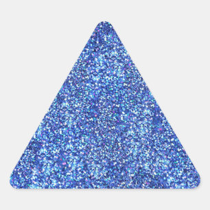 Sticker Triangulaire Modèle moderne glamour avec paillettes bleues vier