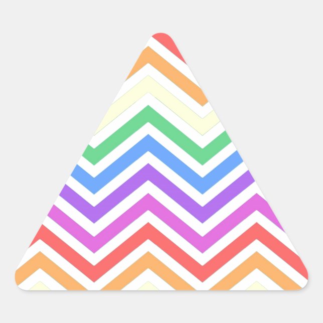 Sticker Triangulaire Modern, cool, trendy colorful rainbow chevron (Devant)
