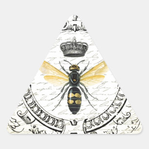 Sticker Triangulaire MODERNE Abeille de reine VINTAGE