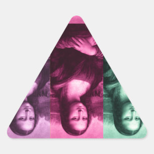 Sticker Triangulaire Mona Lisa Rose vert violet