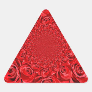 Sticker Triangulaire Monde aux couleurs de rose : Fantaisie florale