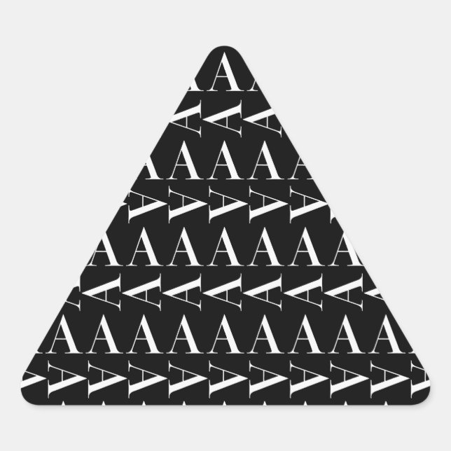 Sticker Triangulaire Monogramme Lettre initiale A, Choisir la couleur A (Devant)