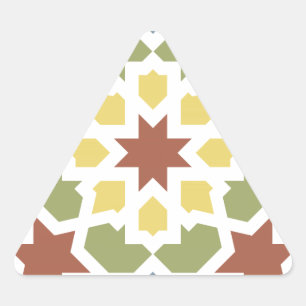 Sticker Triangulaire Mosaïque géométrique d'arabesques du Maroc