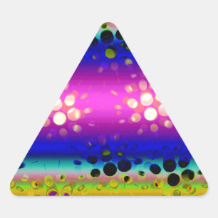 Sticker Triangulaire Motif à pointillés de Kaleidoscope arc-en-ciel