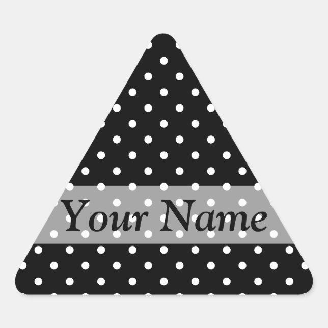 Sticker Triangulaire Motif à points de polka noir (Devant)